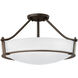 Hathaway LED 21 inch Olde Bronze Indoor Semi-Flush Mount Ceiling Light in Etched White