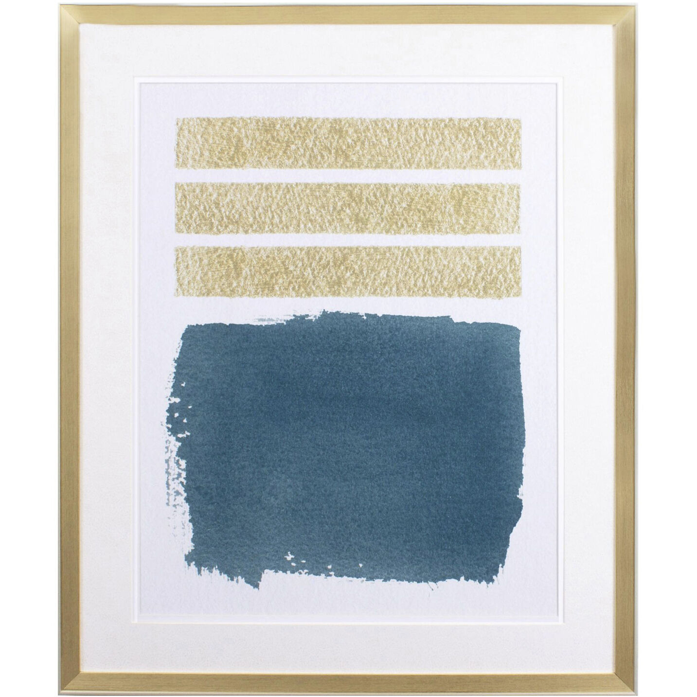 Mirror Teal and Metallic and Neutral Framed Art, Propac