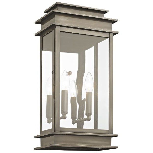 Princeton 2 Light 19 inch Vintage Pewter Outdoor Wall Lantern