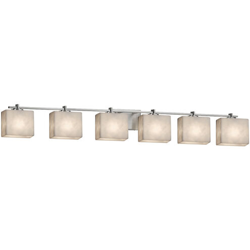 Clouds 6 Light 55.5 inch Brushed Nickel Bath Bar Wall Light in Rectangle, Incandescent, Rectangular