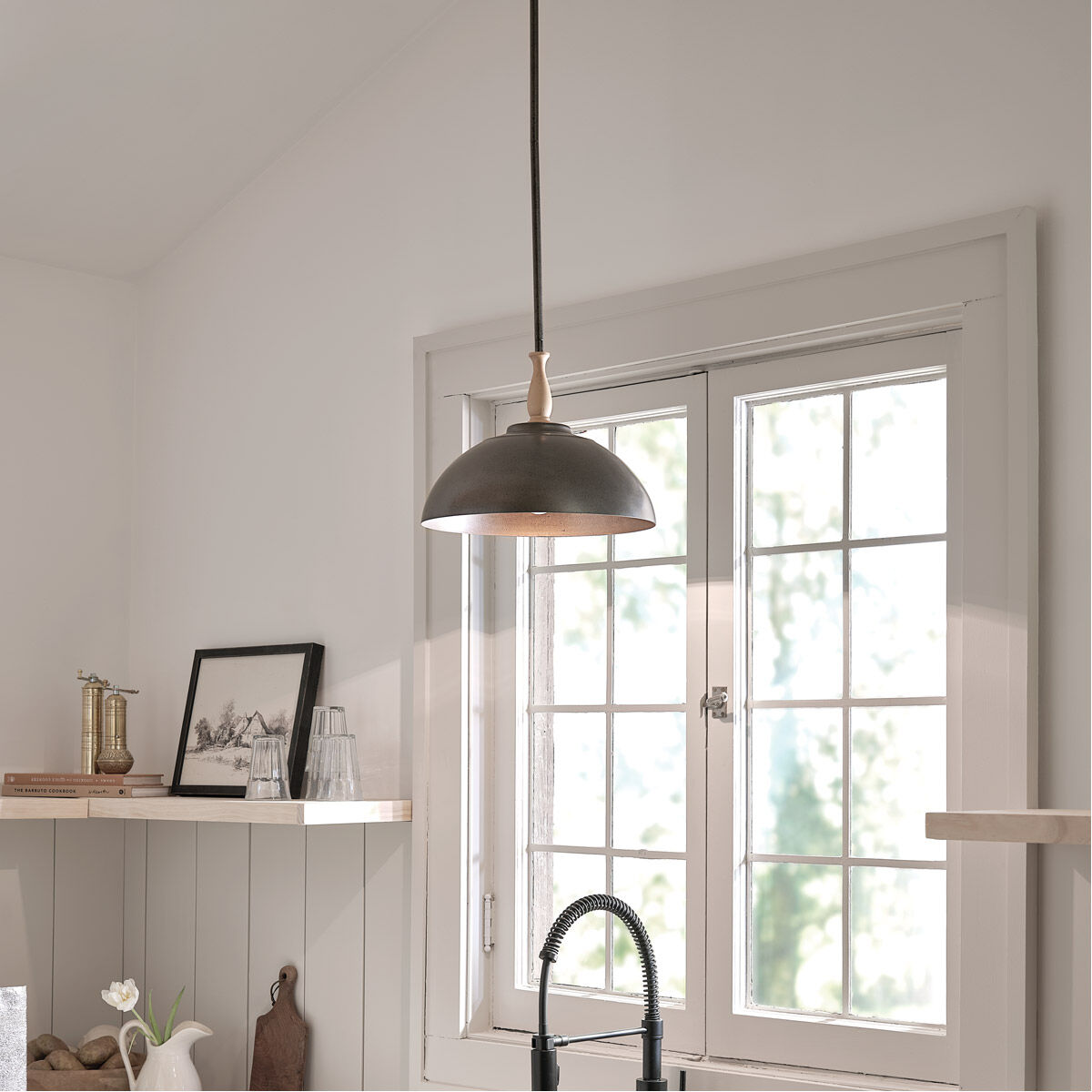 Homestead Fira 1 Light 14 inch Anvil Iron Pendant Ceiling Light, Fira