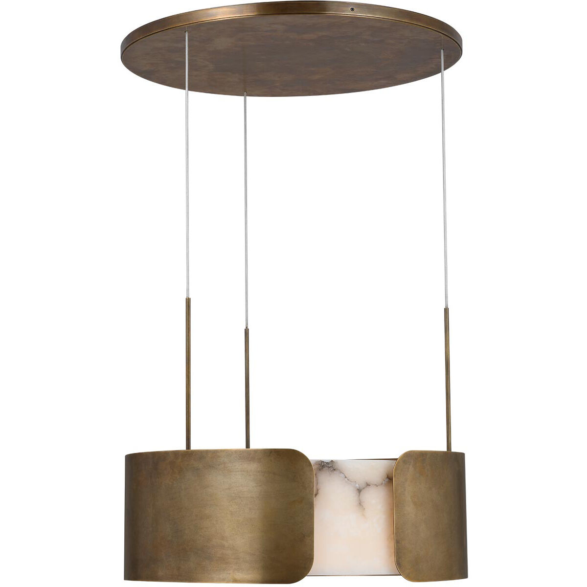 Anne-Marie Barton Armise LED 27.5 inch Mottled Brass Drum Chandelier Ceiling Light