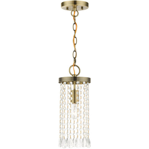 Elizabeth 1 Light 6 inch Antique Brass Mini Pendant Ceiling Light