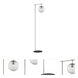Lencho 57.75 inch 25 watt Brushed Nickel Floor Lamp Portable Light in Brushed Nickel / Smoke