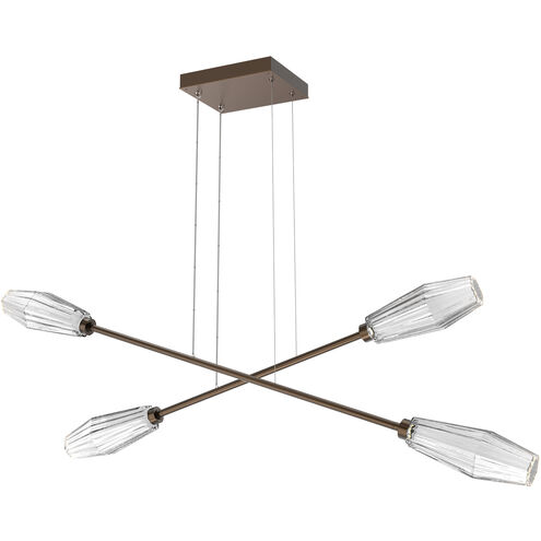 Aalto LED Flat Bronze Linear Multi-Pendant Ceiling Light in Clear, 2700K LED, Double Moda