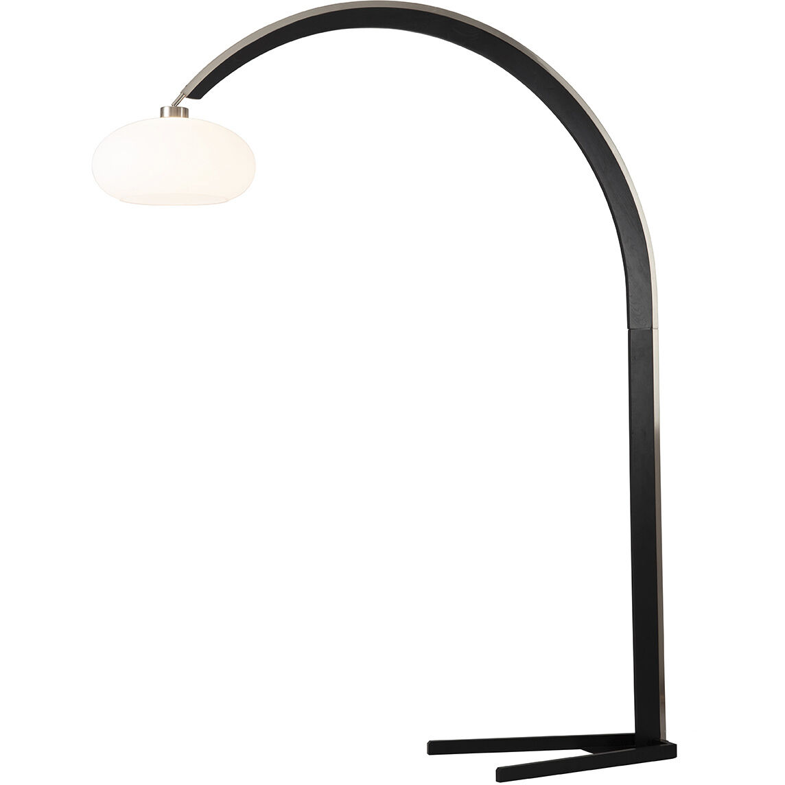Vaulted 86 inch 100.00 watt Satin Nickel and Espresso with Black Arc Floor Lamp Portable Light