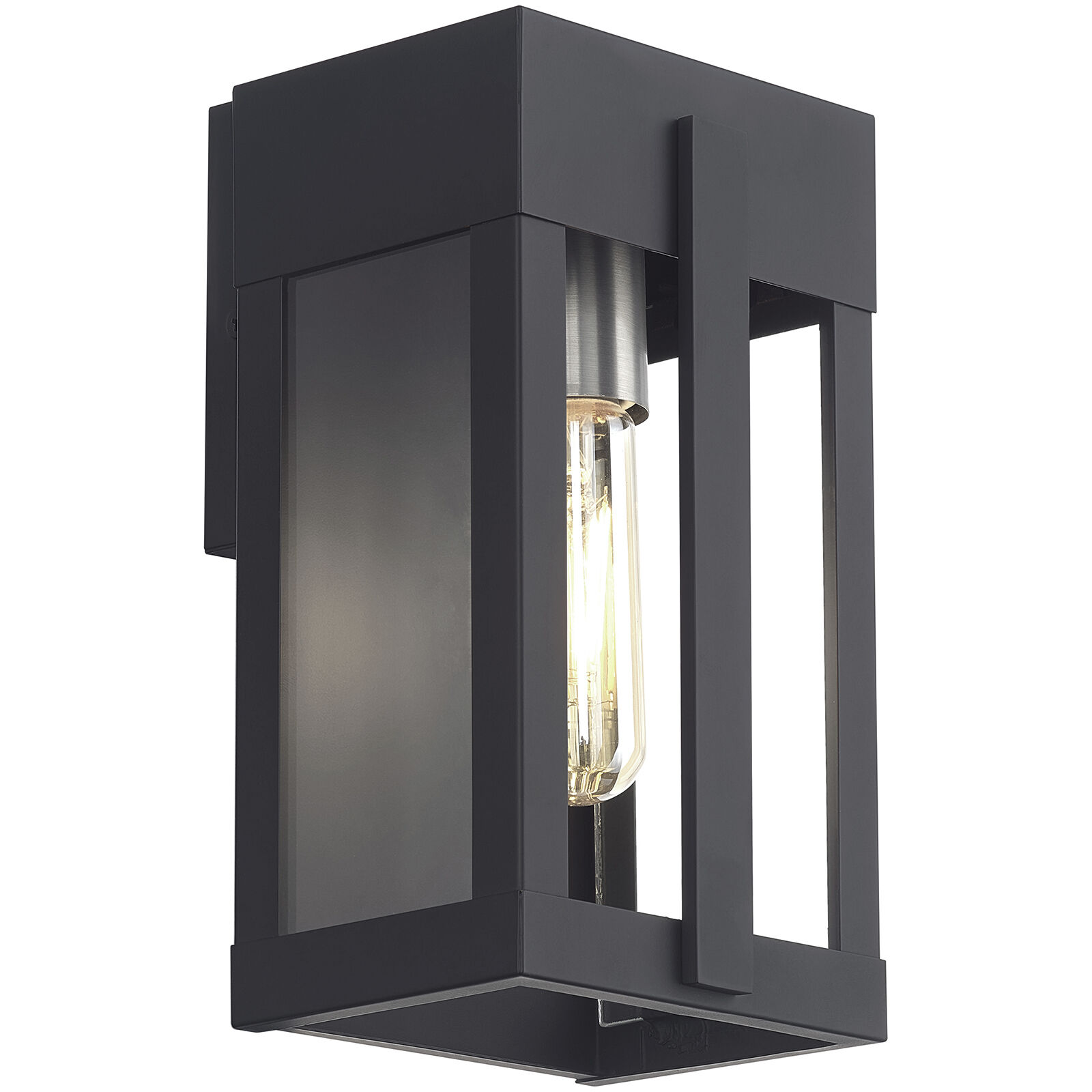 Berksford 1 Light 9 inch Black with Brushed Nickel Candles Outdoor Wall Lantern