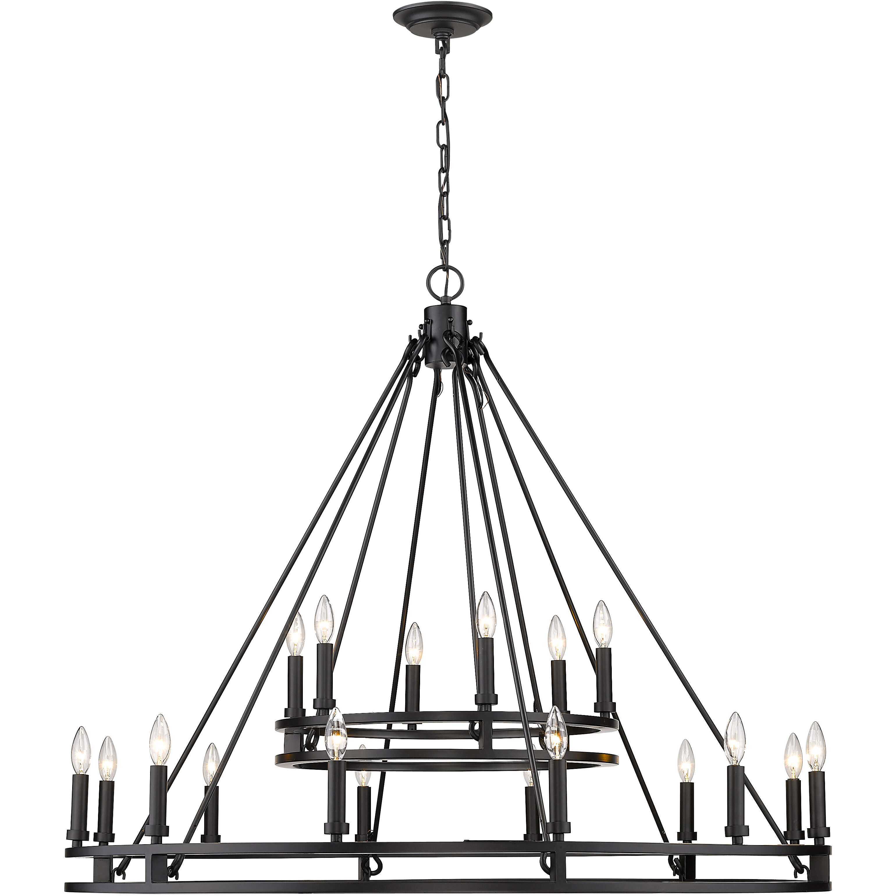 Dennison 18 Light 47.75 inch Matte Black Chandelier Ceiling Light
