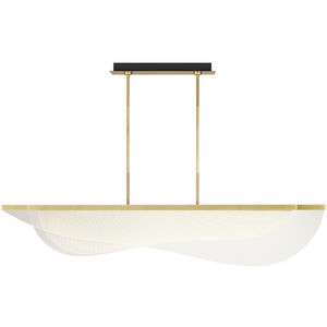 Sean Lavin Nyra LED Plated Brass Linear Suspension Ceiling Light, Integrated LED