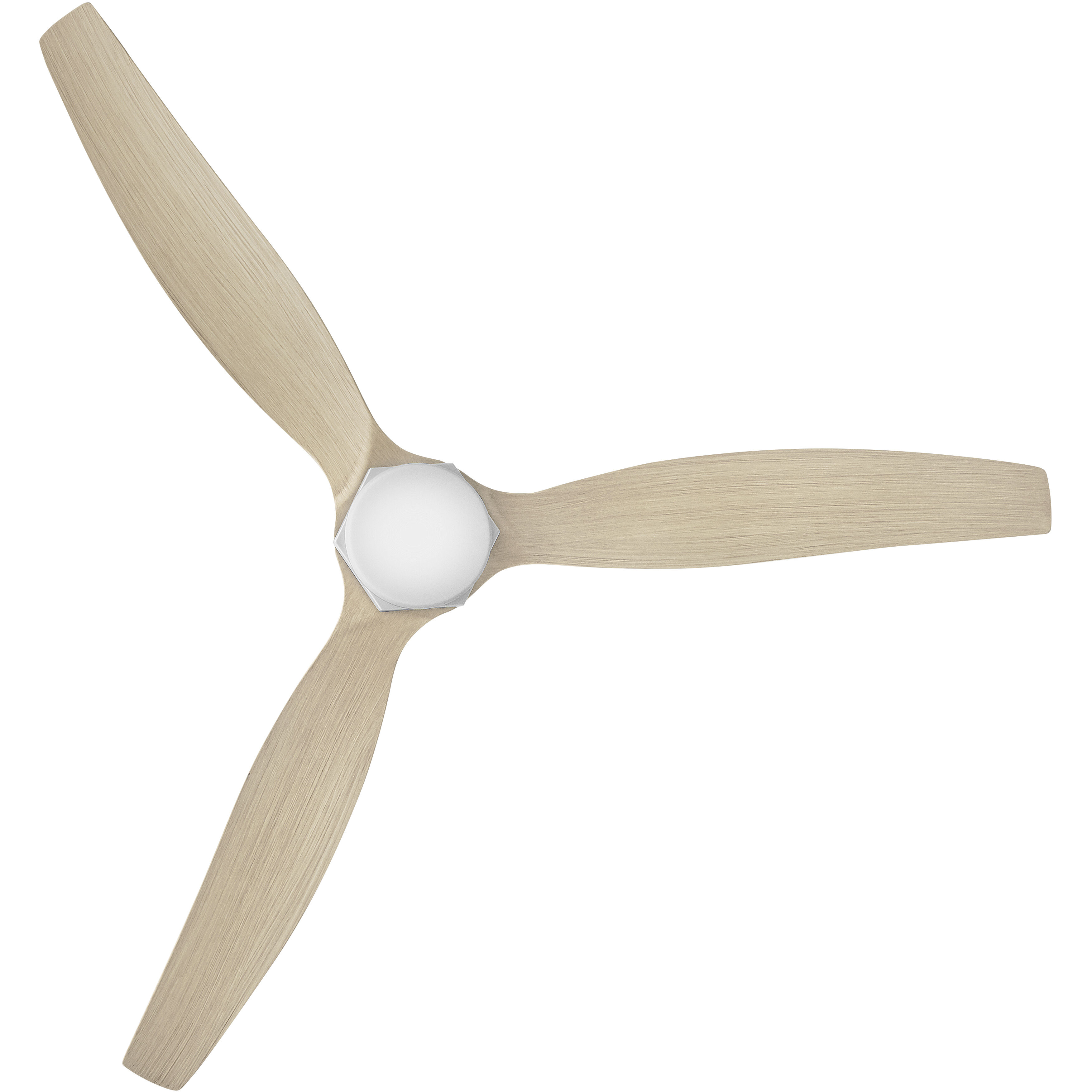 Facet 52 inch Matte White with Natural Blades Fan, Dual Mount