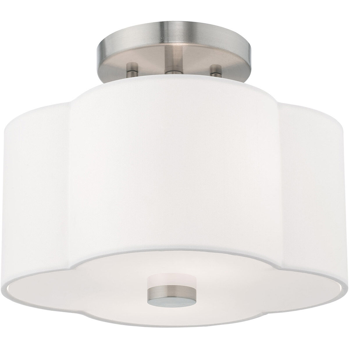 Chelsea 2 Light 11 inch Brushed Nickel Semi-Flush Mount Ceiling Light