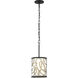 Scribble 1 Light 8 inch Matte Black with Artifact Mini Pendant Ceiling Light, Smithsonian Collaboration