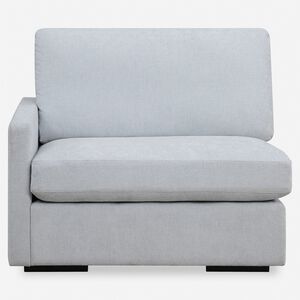 Refuge Light Cloud Blue Polyester Sofa, Left Arm Facing