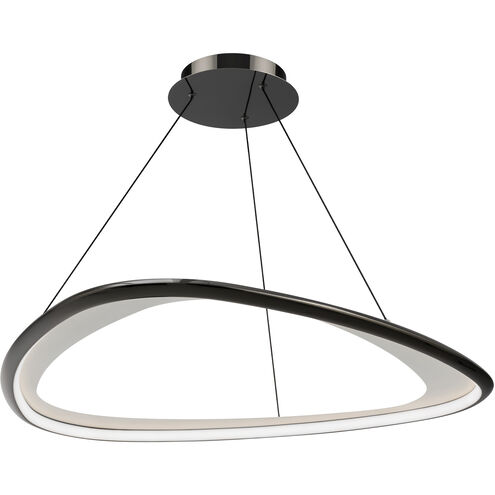 Oyster LED 33 inch Black Chrome Pendant Ceiling Light in 2700K, Black/Chrome, dweLED