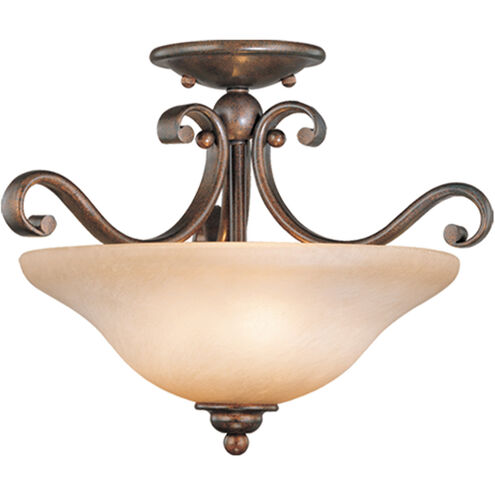 Monrovia LED 17 inch Royal Bronze Semi-Flush Mount Ceiling Light