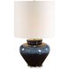 Andrus 24.25 inch 150 watt Multi-tonal Blue Glaze and Antique Brass Table Lamp Portable Light