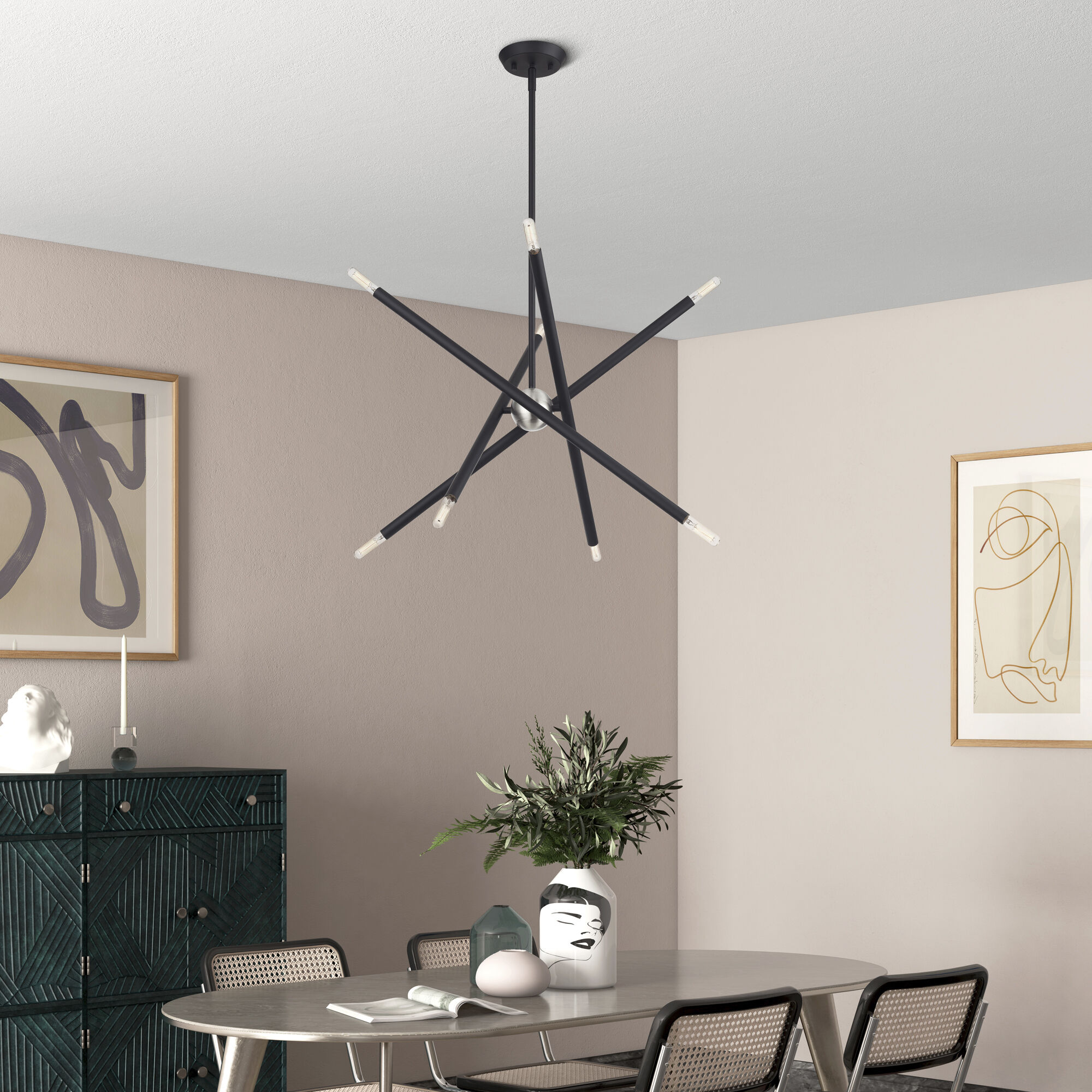 Soho 8 Light 24 inch Black Chandelier Ceiling Light