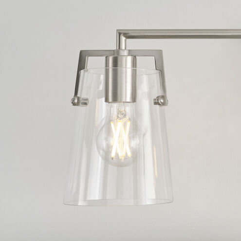 Drew & Jonathan Crofton 3 Light 24 inch Brushed Steel Wall Bath Fixture Wall Light