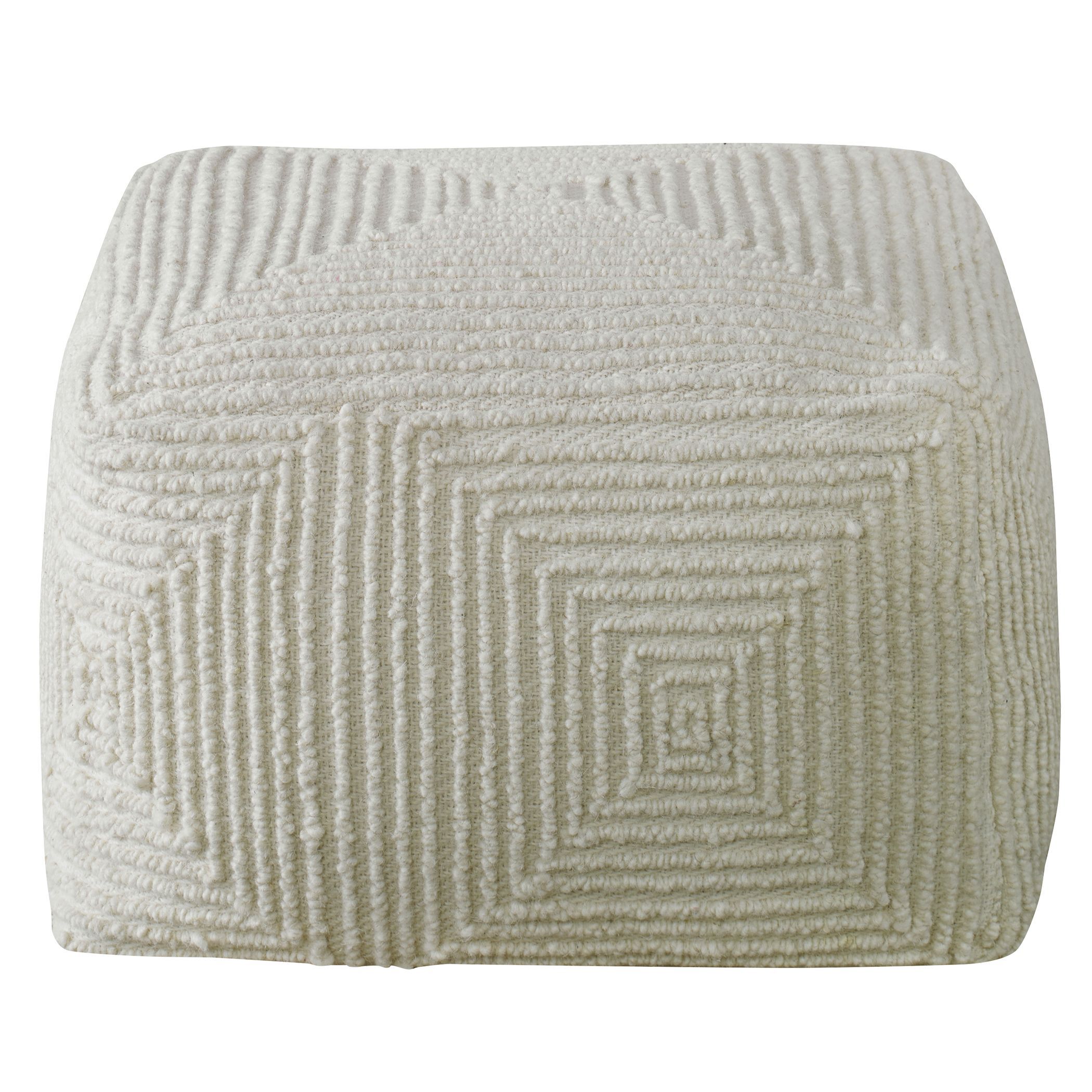 Sovanna 16 inch Soft Ivory Pouf