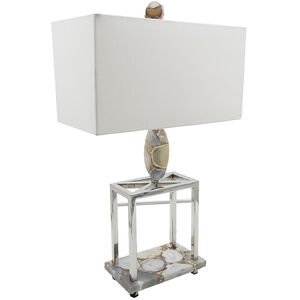 Agate 27 inch 100 watt Silver and grey Table Lamp Portable Light