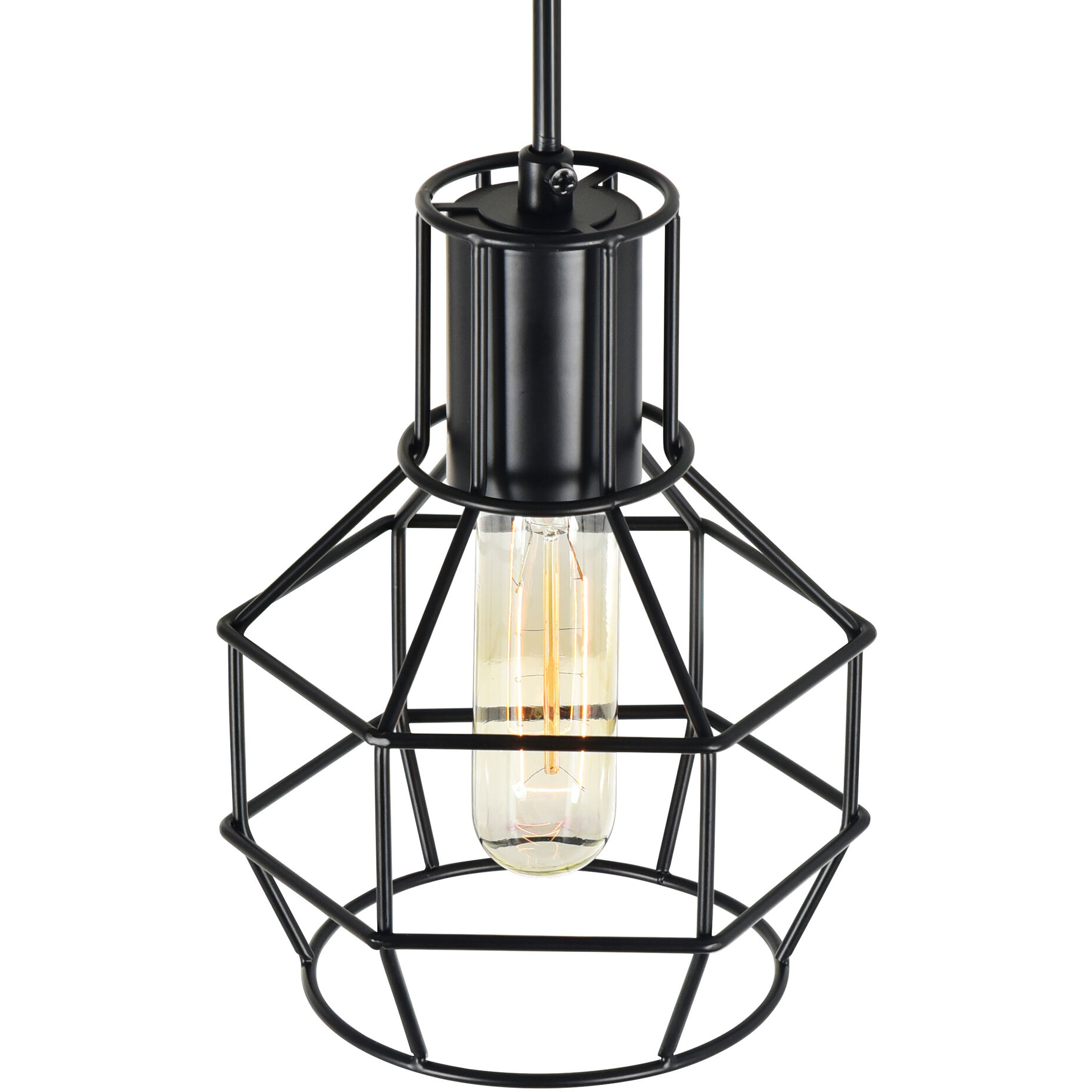 Secure 1 Light 6 inch Black Down Mini Pendant Ceiling Light