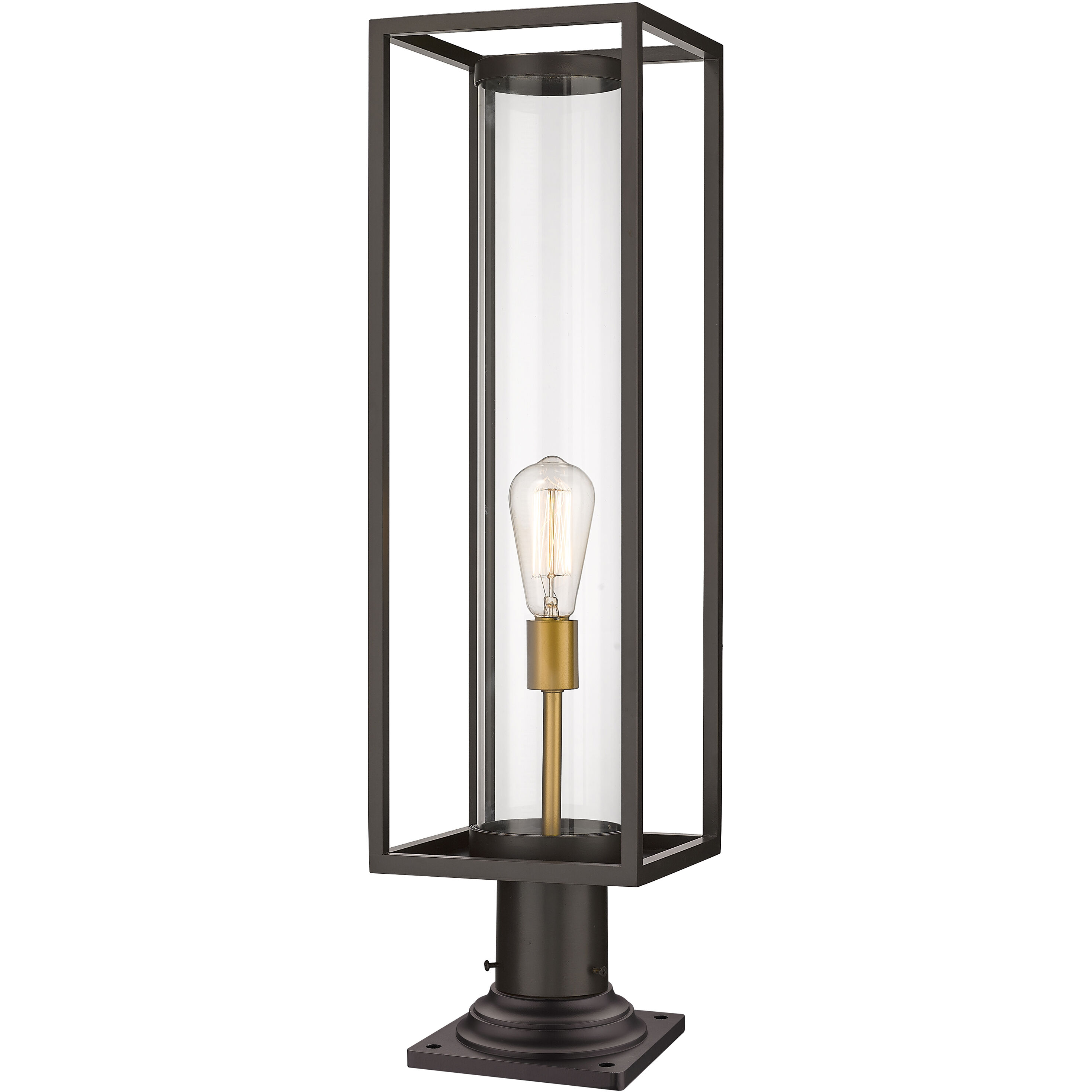 Dunbroch 1 Light 29.75 inch Deep Bronze and Outdoor Brass Outdoor Pier Mounted Fixture