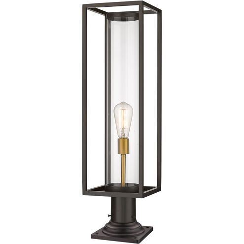 Dunbroch 1 Light 29.75 inch Deep Bronze and Outdoor Brass Outdoor Pier Mounted Fixture