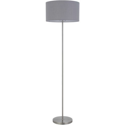 Cromwell 58.75 inch 150.00 watt Brushed Steel Floor Lamp Portable Light in Smoke Grey