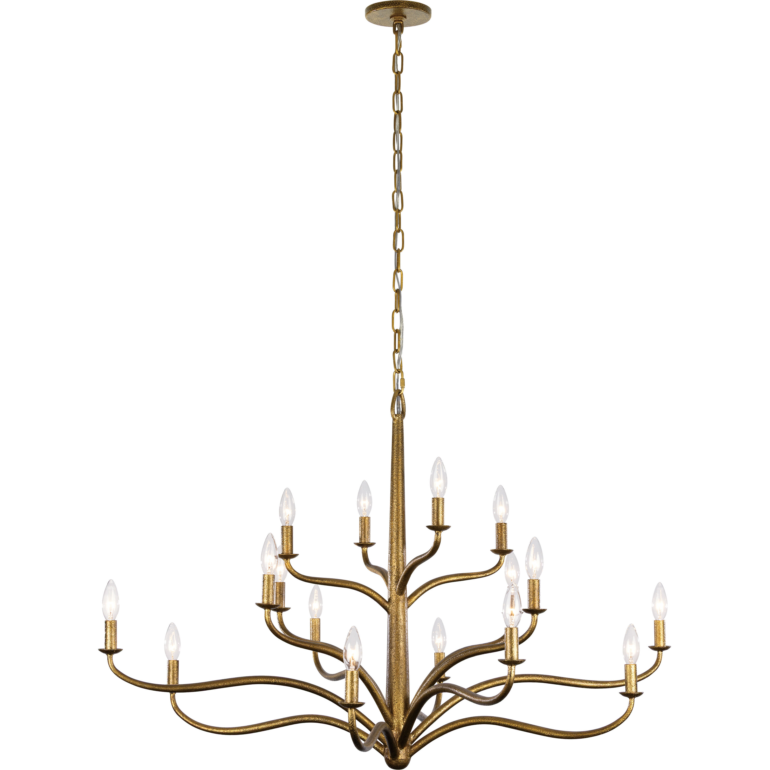 Dorianne 16 Light 44 inch Textured Dusken Brass Chandelier Ceiling Light