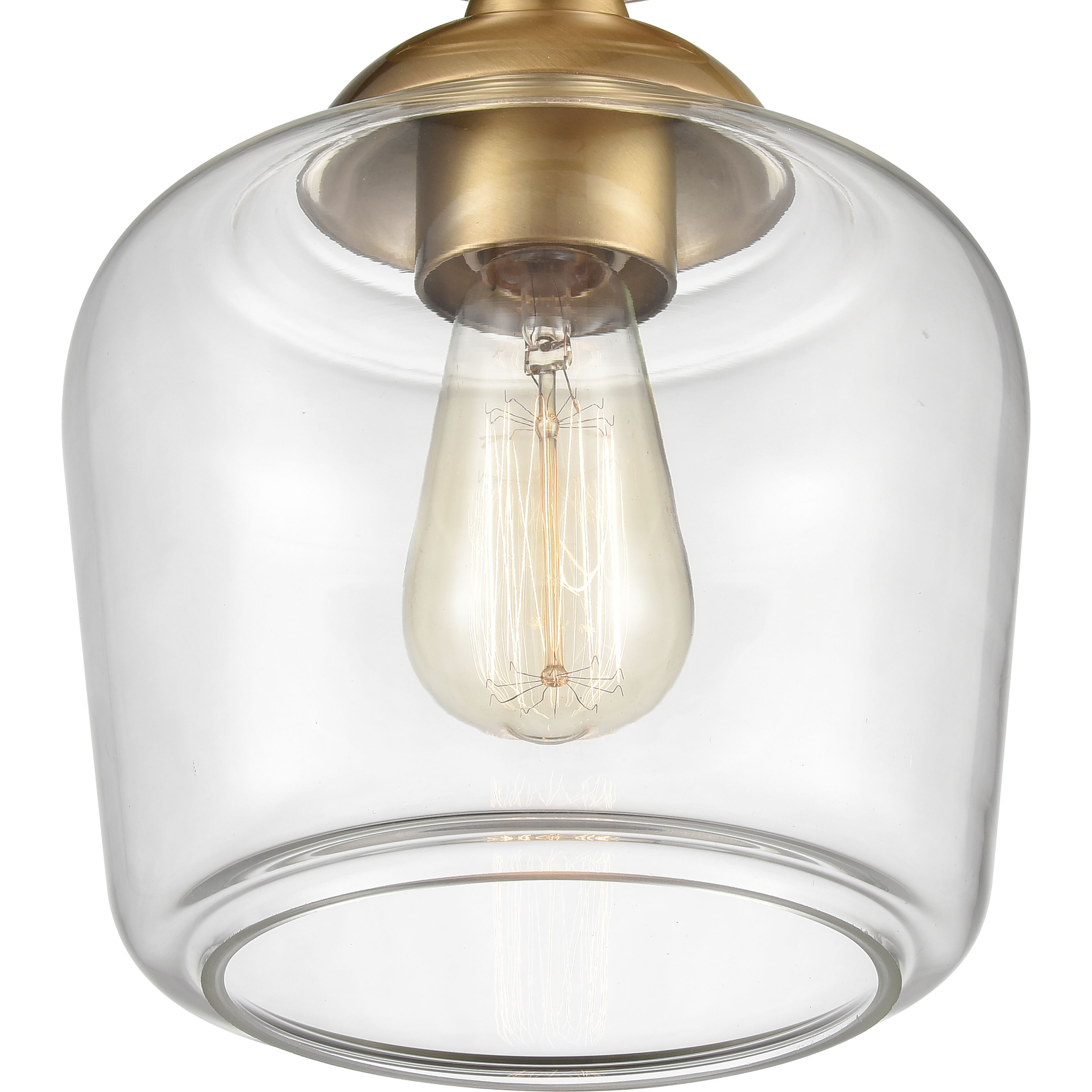 Agnes 1 Light 8 inch Satin Brass Semi Flush Mount Ceiling Light