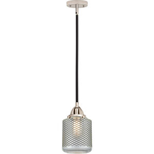 Nouveau 2 Stanton 1 Light 6 inch Black Polished Nickel Mini Pendant Ceiling Light