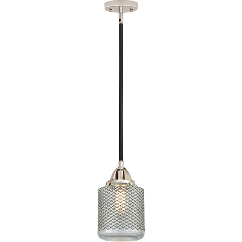 Nouveau 2 Stanton 1 Light 6 inch Black Polished Nickel Mini Pendant Ceiling Light