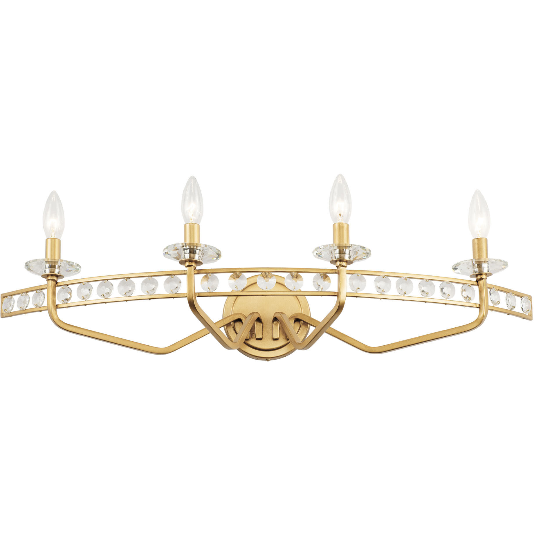 Monroe 4 Light 31 inch Antique Gold Bath Vanity Wall Light