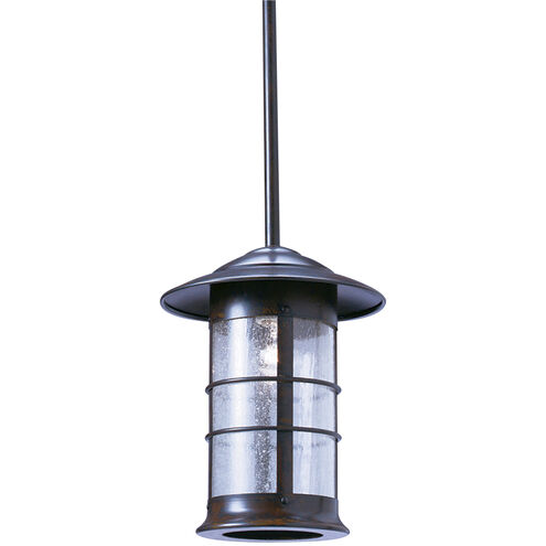 Newport 1 Light 9.25 inch Mission Brown Pendant Ceiling Light in Frosted