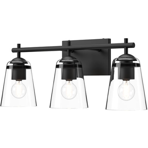 Alora Mood Addison 3 Light 21.88 inch Matte Black Bath Vanity Light Wall Light