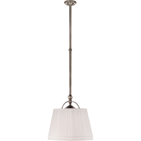 Chapman & Myers Sloane 2 Light 15.5 inch Antique Nickel Single Shop Pendant Ceiling Light in Linen