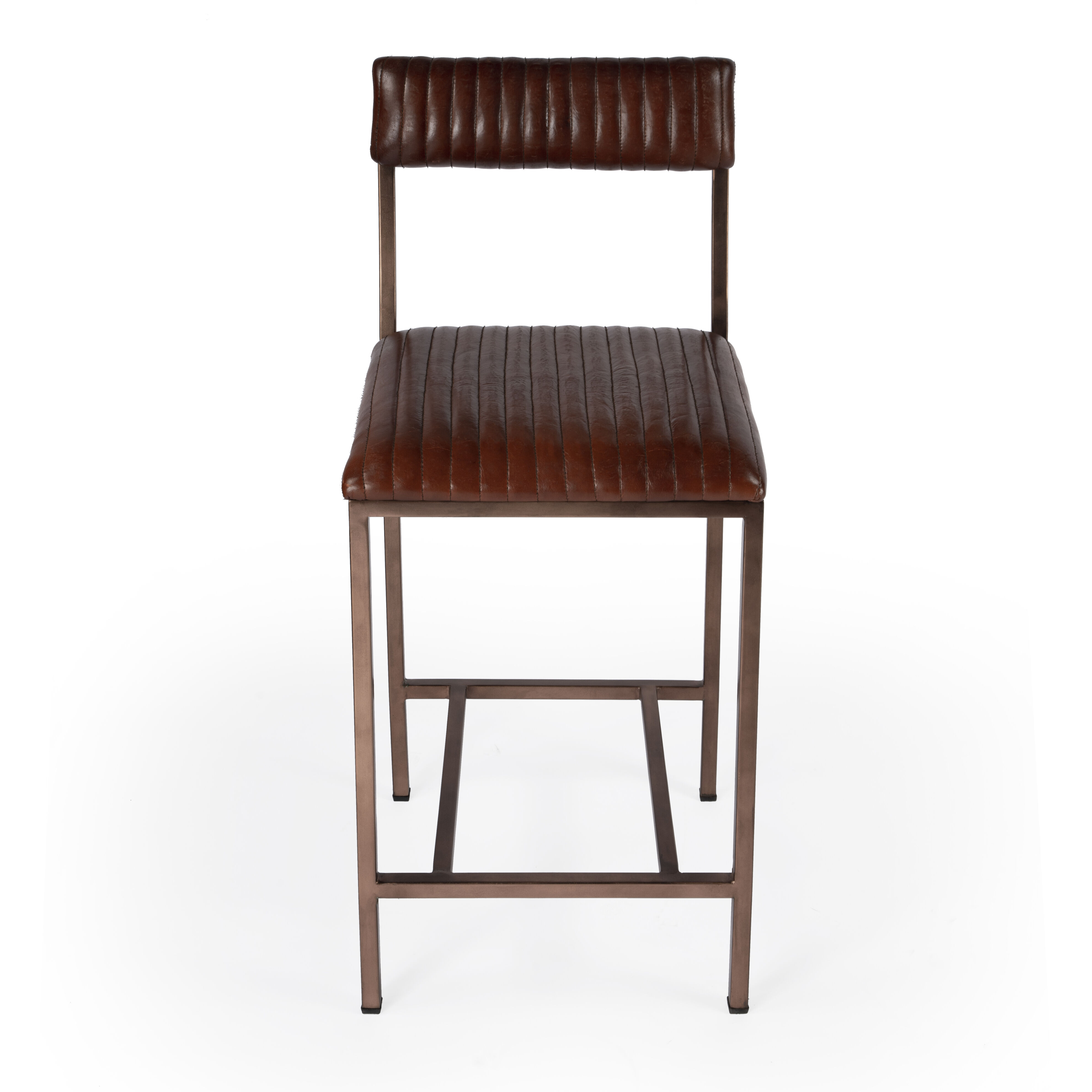 Houston 24" Leather Counter Stool in Medium Brown