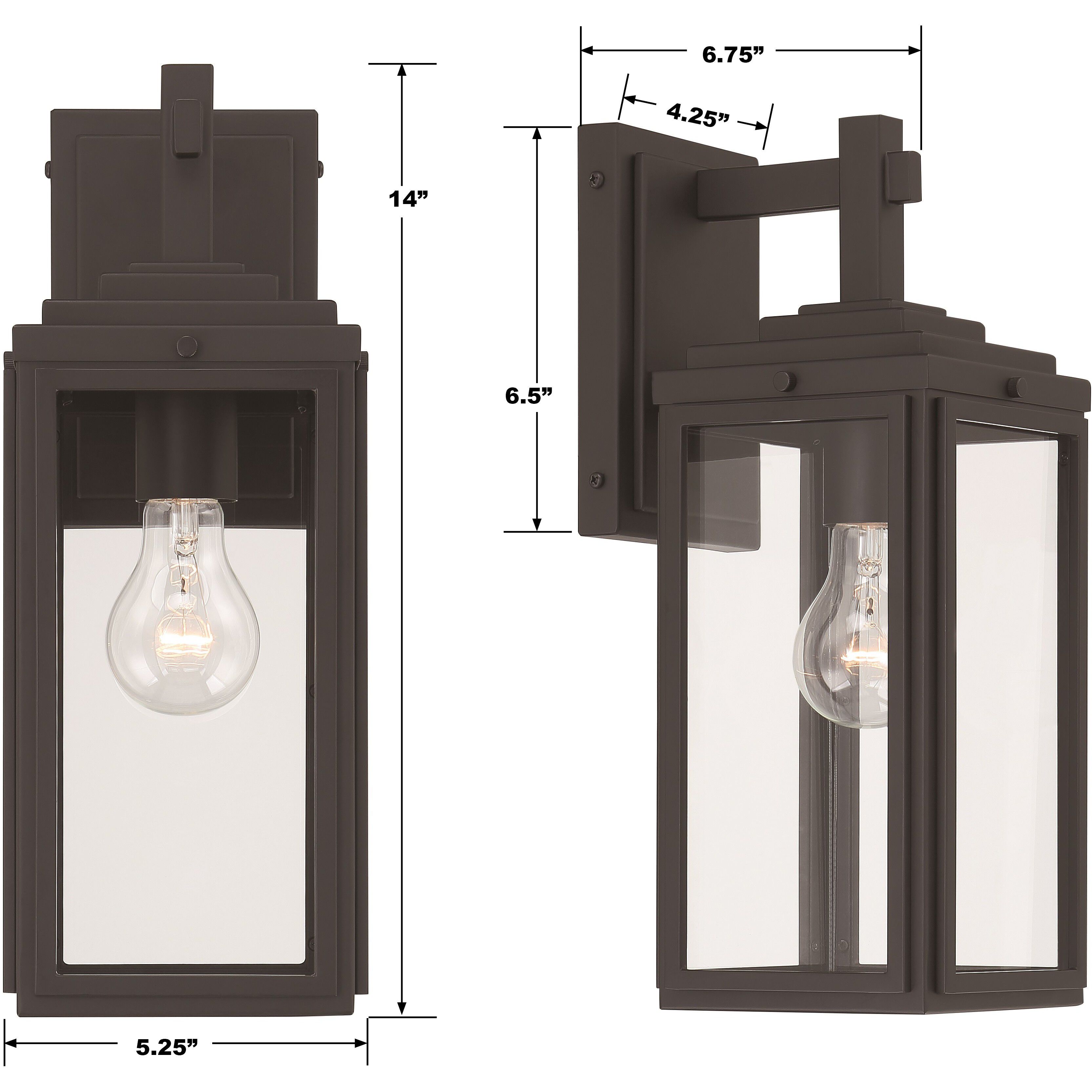 Byron 1 Light 14 inch Matte Black Outdoor Sconce