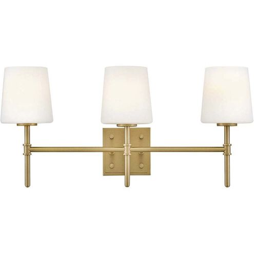 Saunders 3 Light 23 inch Lacquered Brass Bath Light Wall Light