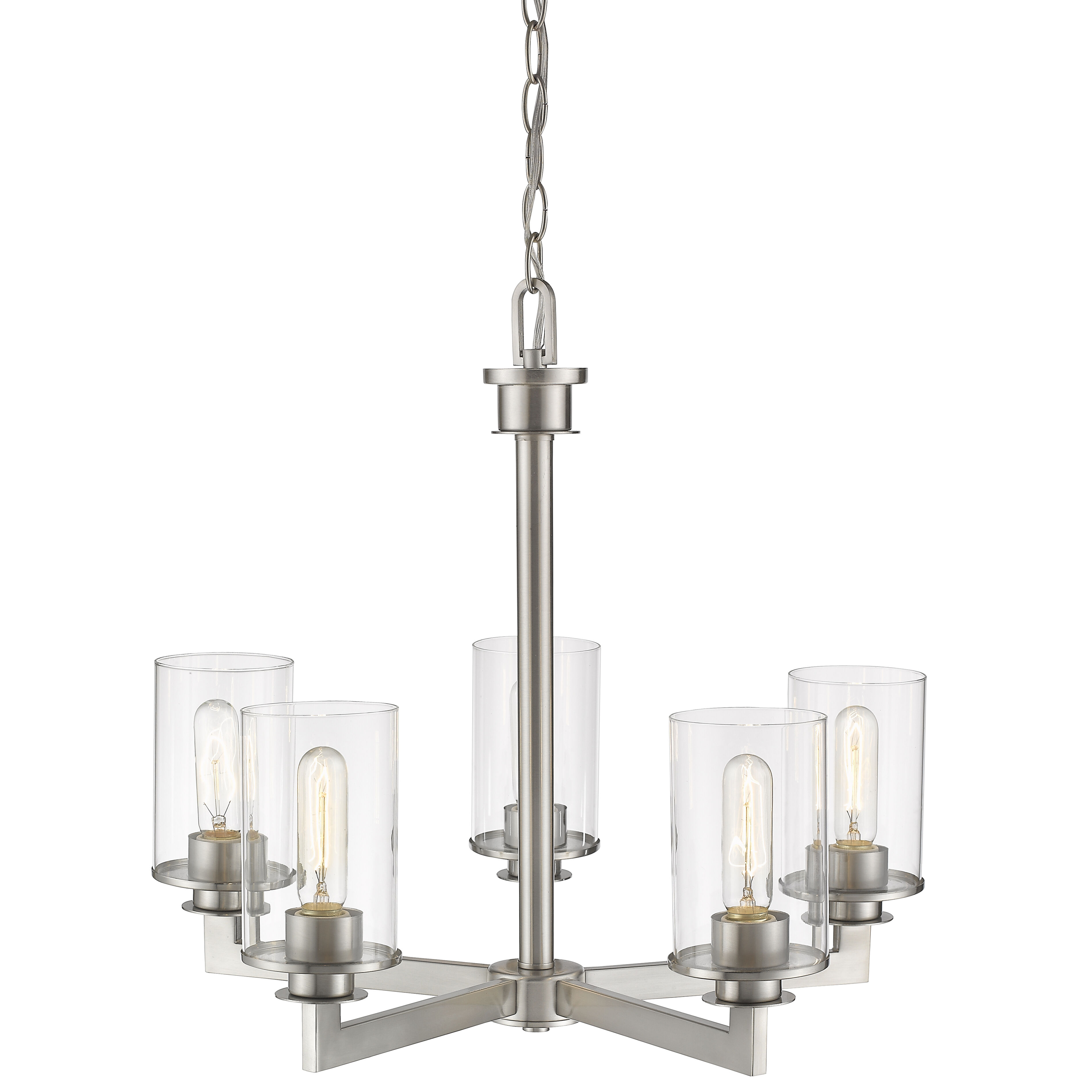 Savannah 5 Light 24 inch Brushed Nickel Chandelier Ceiling Light