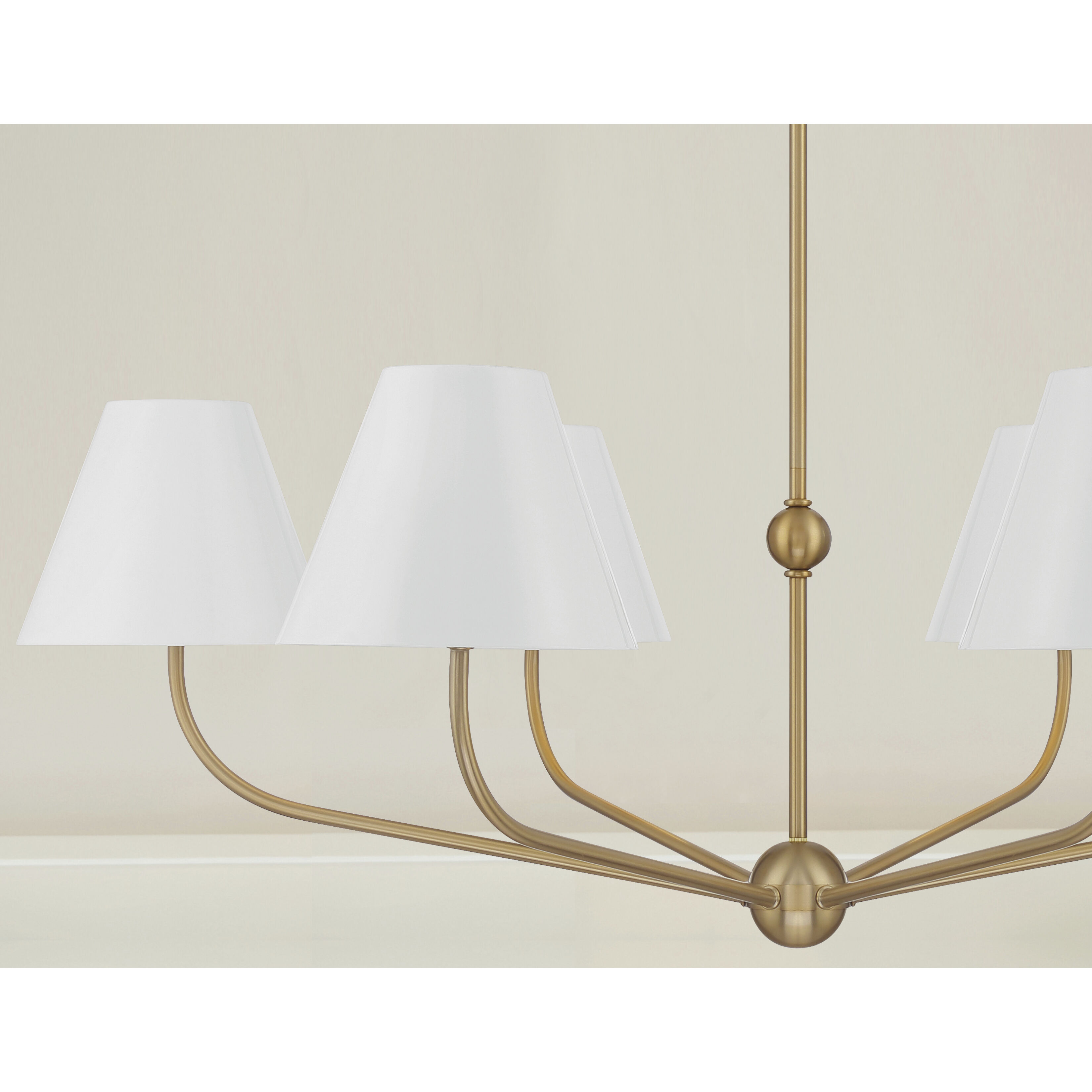 Xavier 6 Light 40 inch Vibrant Gold Chandelier Ceiling Light in Vibrant Gold and White