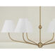 Xavier 6 Light 40 inch Vibrant Gold and White Chandelier Ceiling Light