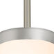 Friz LED Satin Nickel Pendant Ceiling Light in Opal Glossy Glass
