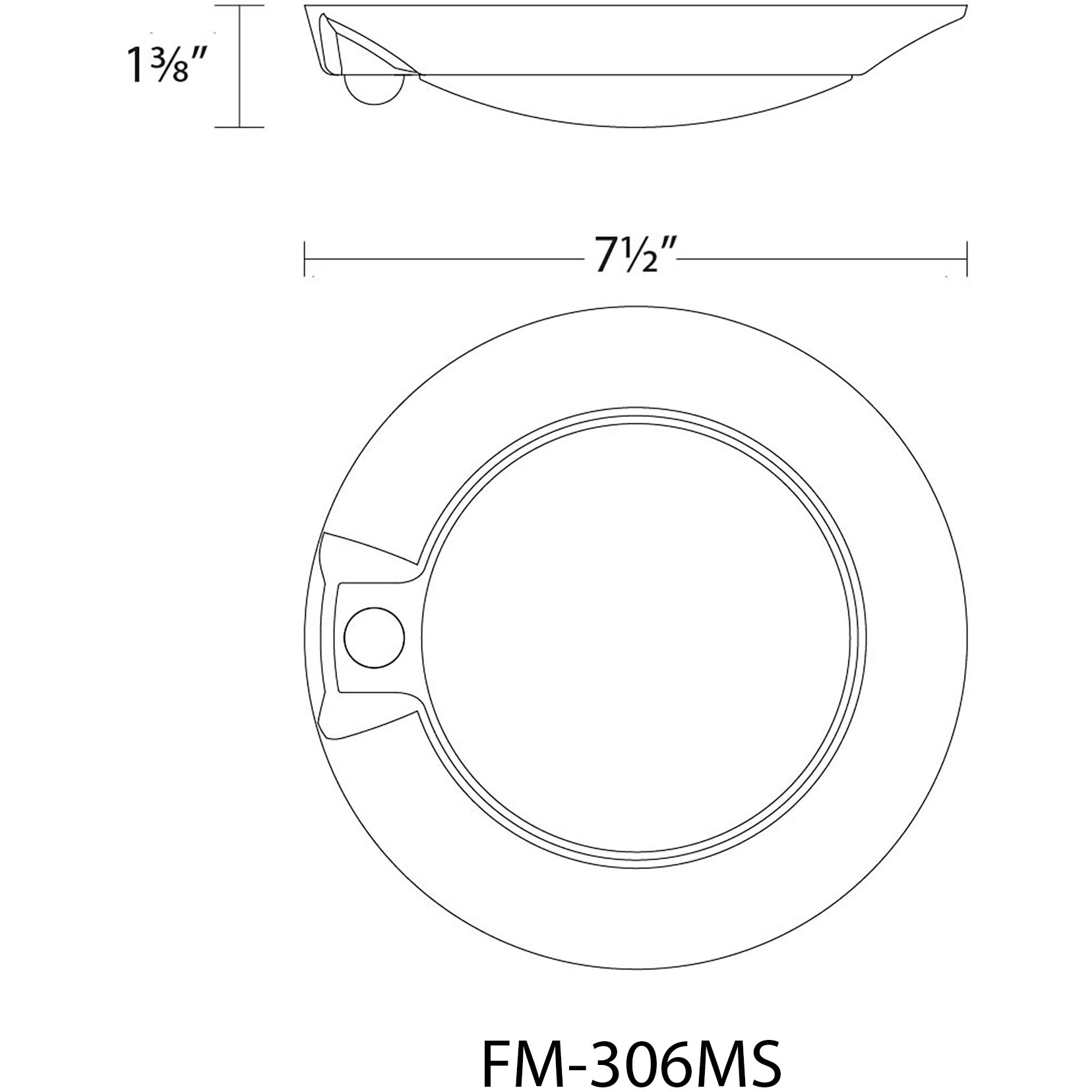 Disc LED 7.4 inch White Flush Mount Ceiling Light in 3000K, WAC Limited
