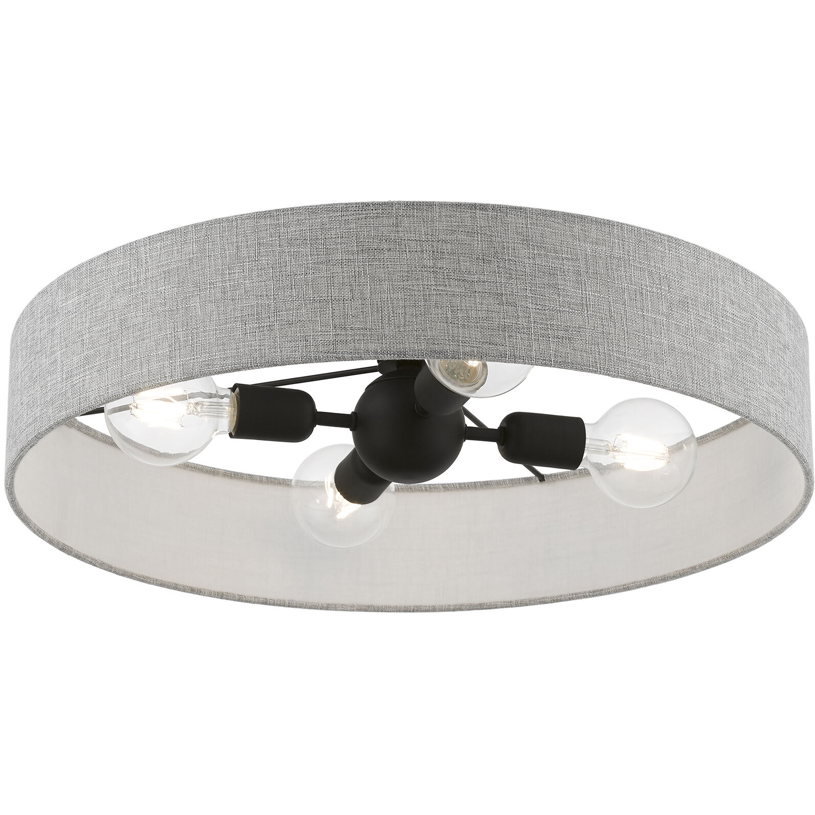Elmhurst 4 Light 22 inch Black Semi-Flush Ceiling Light, Large