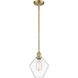 Ballston Cindyrella LED 8 inch Satin Gold Mini Pendant Ceiling Light in Clear Glass
