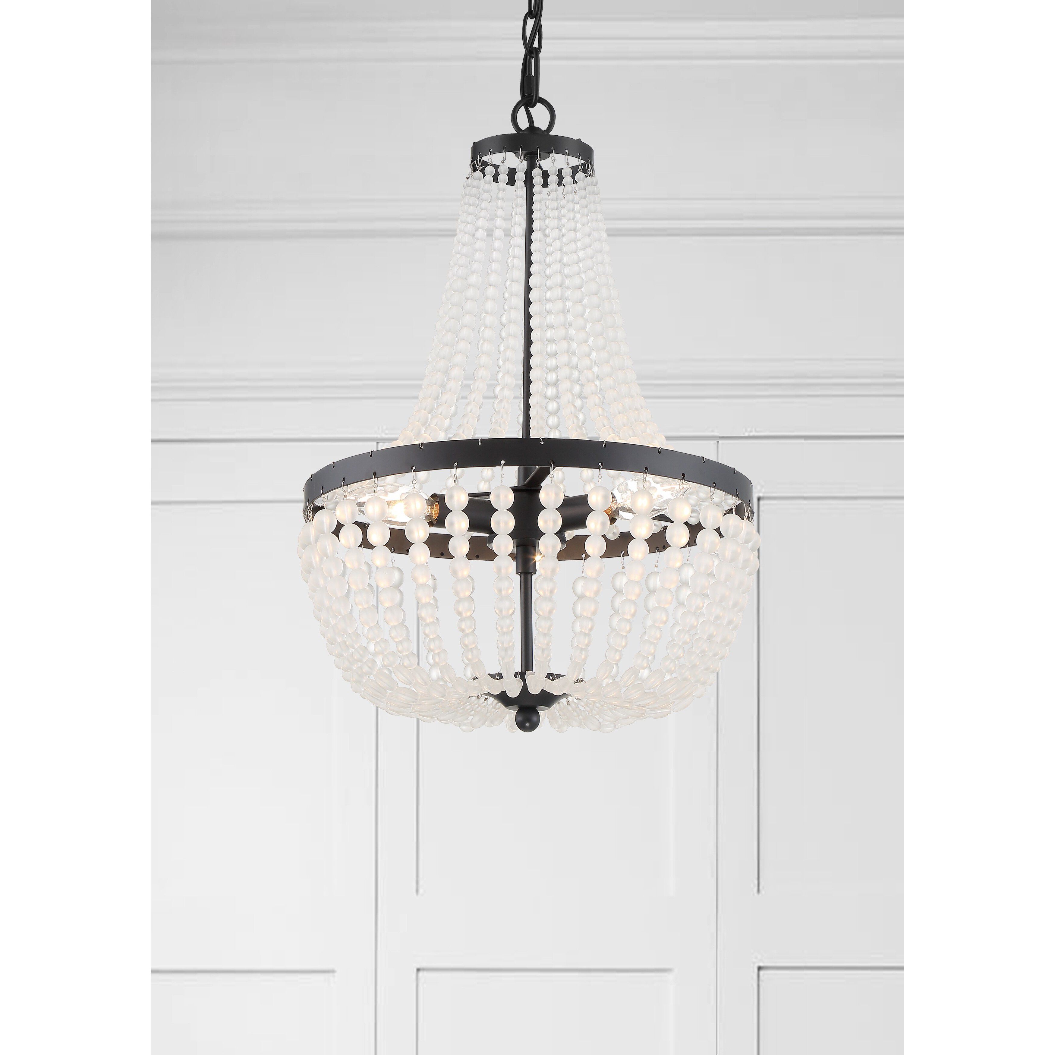 Rylee 3 Light 14 inch Matte Black Mini Chandelier Ceiling Light
