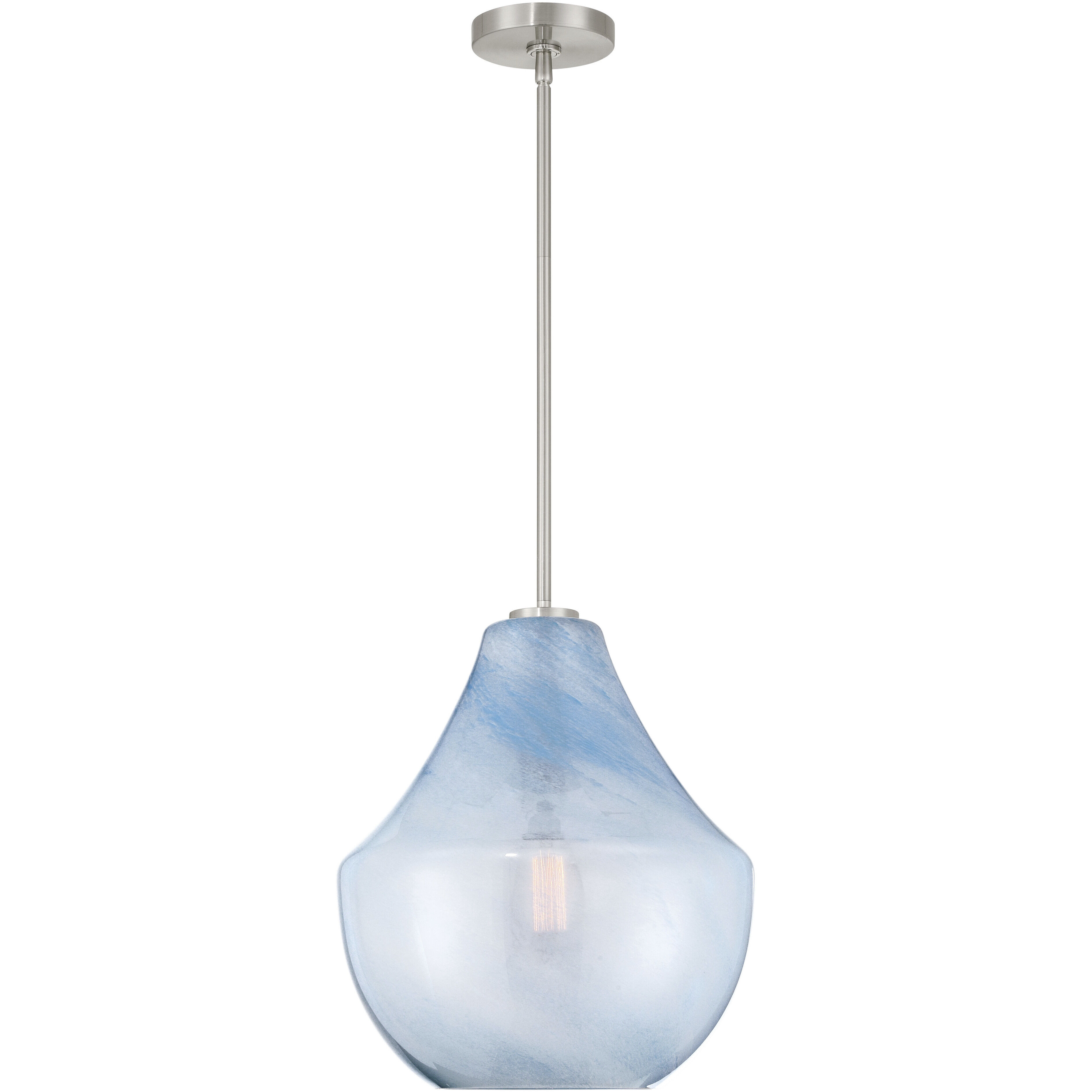 Pacific 1 Light 14 inch Brushed Nickel Pendant Ceiling Light