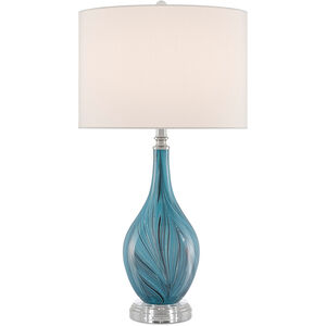 Lupo 31 inch 150 watt Blue/Clear/Polished Nickel Table Lamp Portable Light
