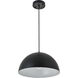 Forte 1 Light 14 inch Black Pendant Ceiling Light